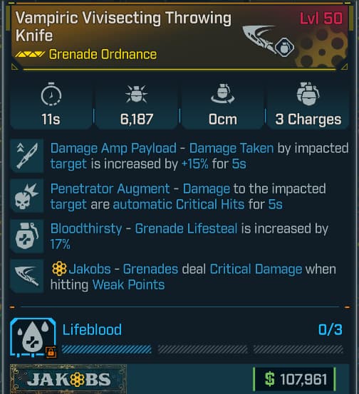 Vampiric Vivisecting Throwing | PC