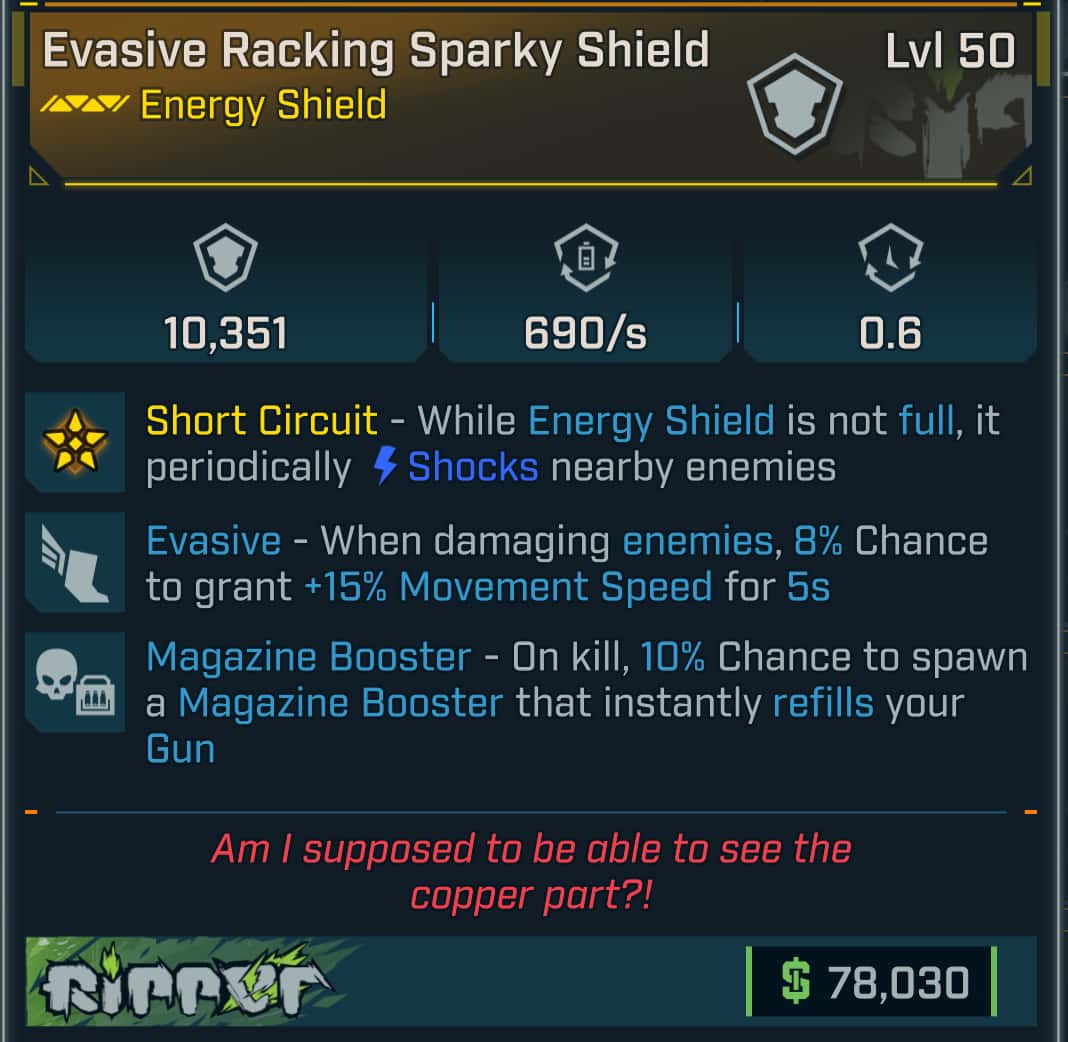 Evasive Racking Sparky Shield | PC