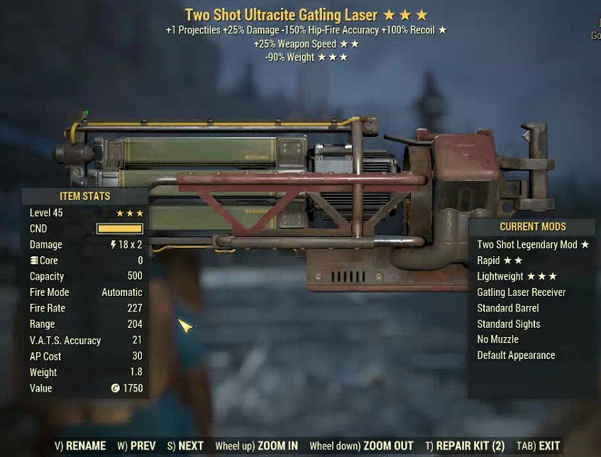 Two Shot Ultracite Gatling Laser (2024) | PC