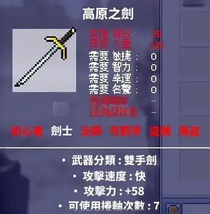 Level 35 Highland Blade with 58 Attack | 台服 - 新楓之谷 經典版 > 雪吉拉