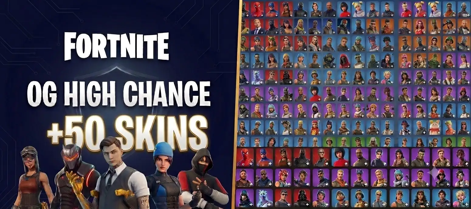 +50 SKINS, With RARE Or SUPER RARE (Black Knight,Renegade Raider,Ikonik,Or Others), Full Access [ACCOUNTS WORKS IN ALL PLATFORMS] | Epic