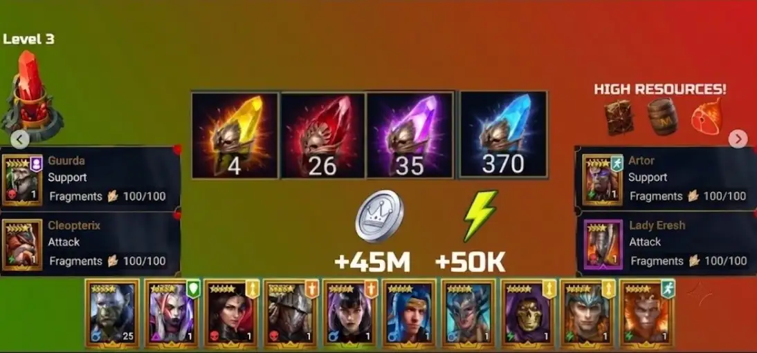 SHARDSBlue+375,Purple+35,Red+26,Yellow+4EnergyNINJA50K