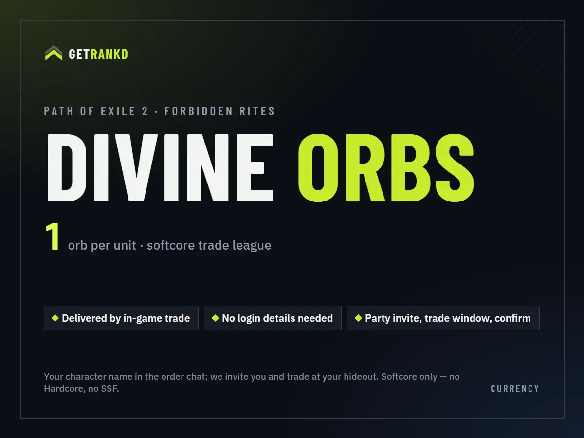 Path of Exile 2 - Divine Orbs - Forbidden Rites SC | Forbidden Rites Standard