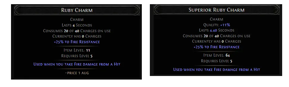 Superior Charms in POE 2: The Value of Quality