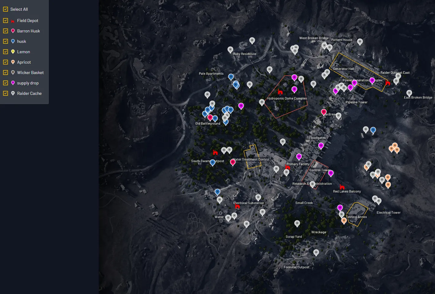 Arc Raiders Lush Blooms Basket Locations Dam Battlegrounds