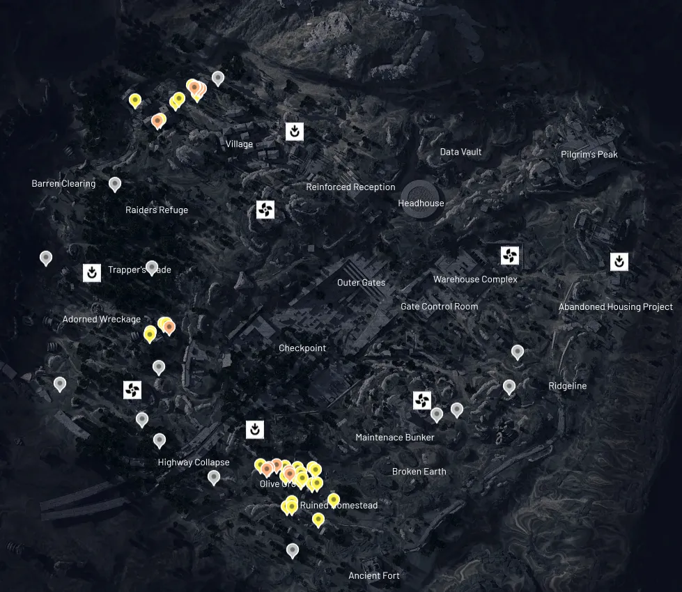 Blue Gate Raider Cache Map Location