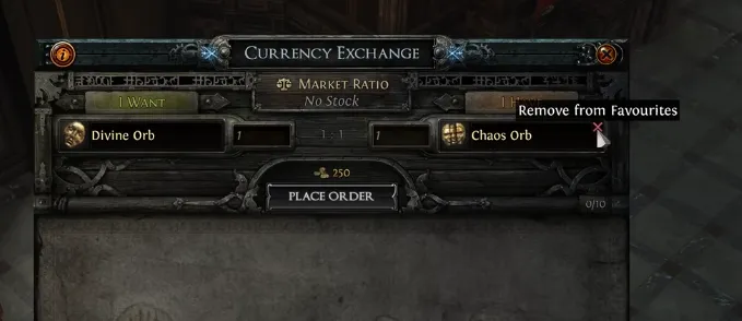 PoE Favourite Trades On The Currency Exchange