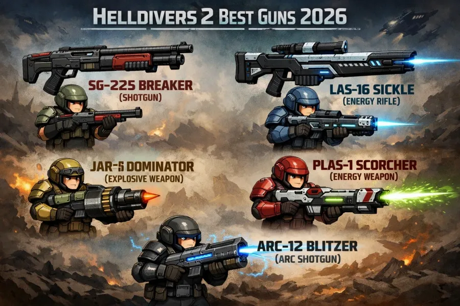 5 Helldivers 2 Best Guns 2026