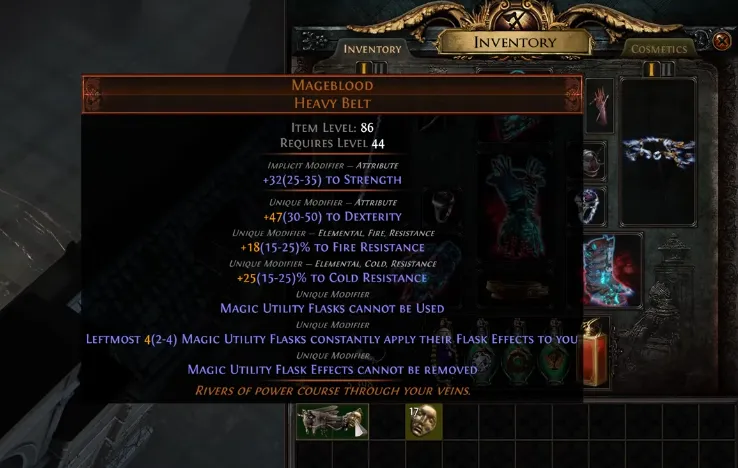 PoE Divine Orbs on Mageblood Example 3.28