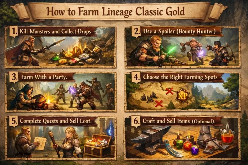 How to Farm Lineage Classic Gold