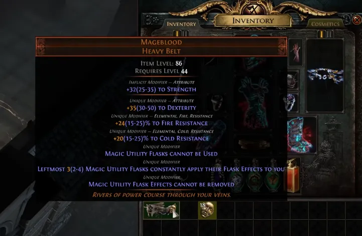 PoE Divine Orbs on Mageblood Example 3.28