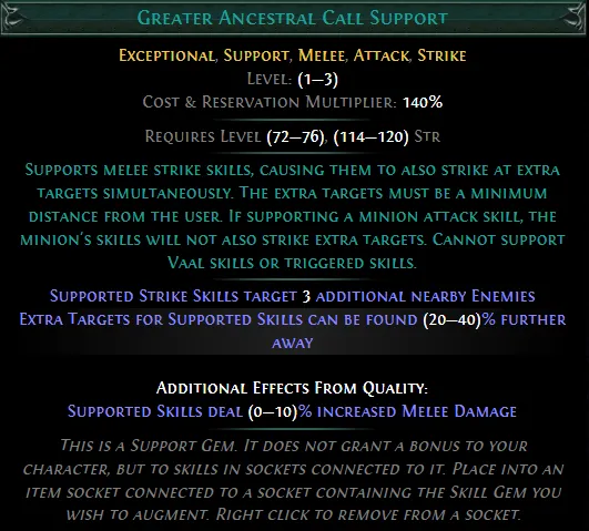 PoE Greater Ancestral Call Support