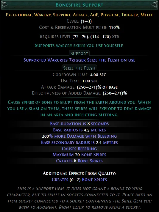 PoE Bonespire Support