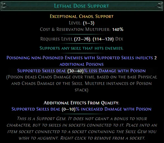 PoE Lethal Dose Support