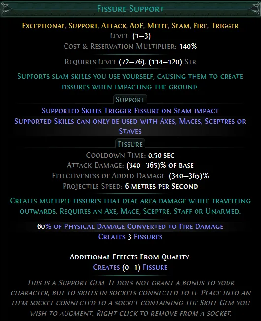 PoE Fissure Support