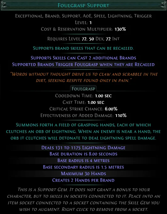 PoE Foulgrasp Support