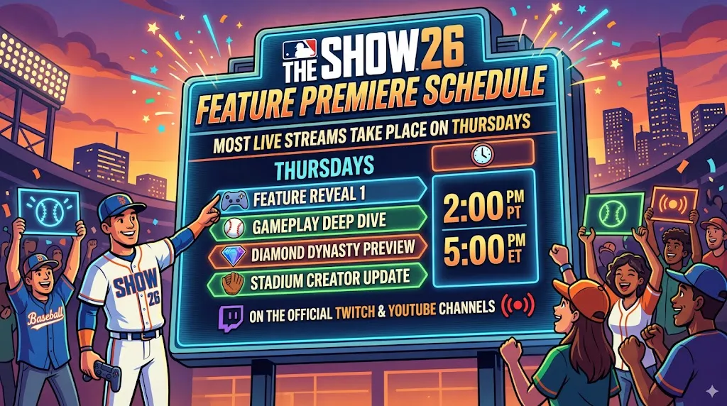 MLB The Show 26 Feature Premiere Schedule