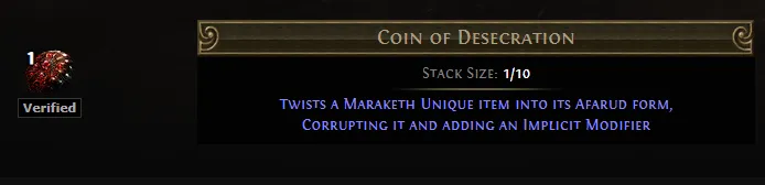PoE Coin of Desecration