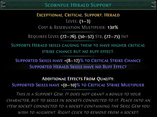 PoE Scornful Herald Support