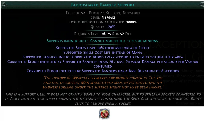 PoE Bloodsoaked Banner Support