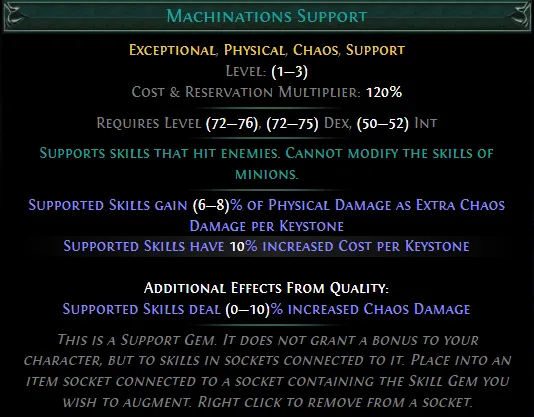 PoE Machinations Support
