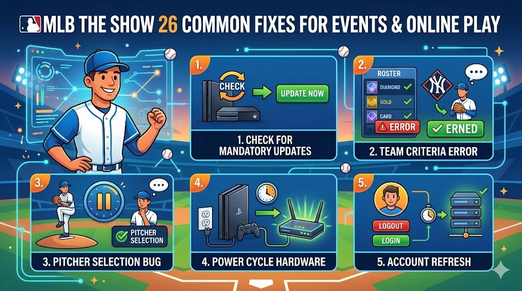 MLB The Show 26 Common Fixes for Events & Online Play