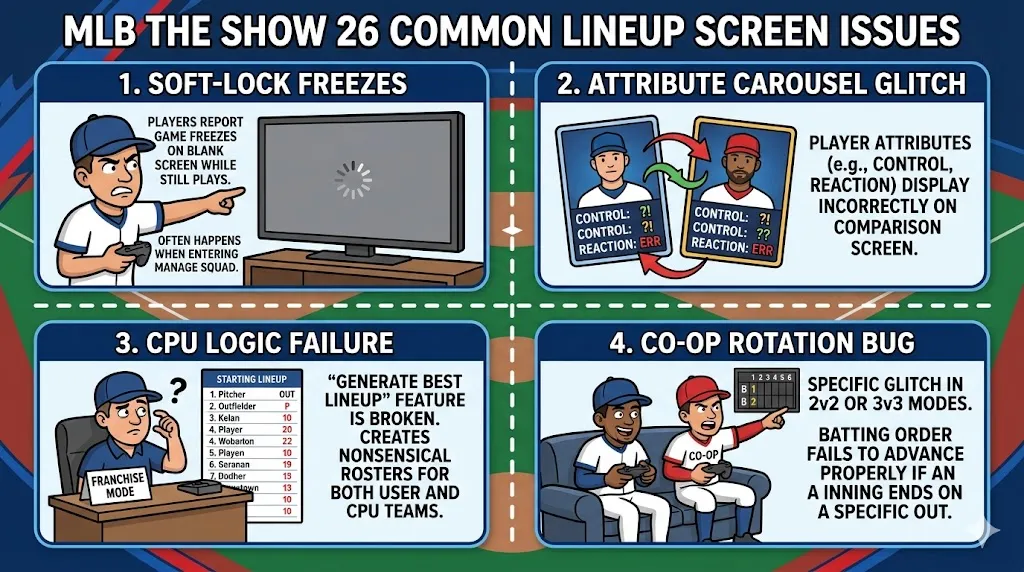 MLB The Show 26 Common Lineup Screen Issues