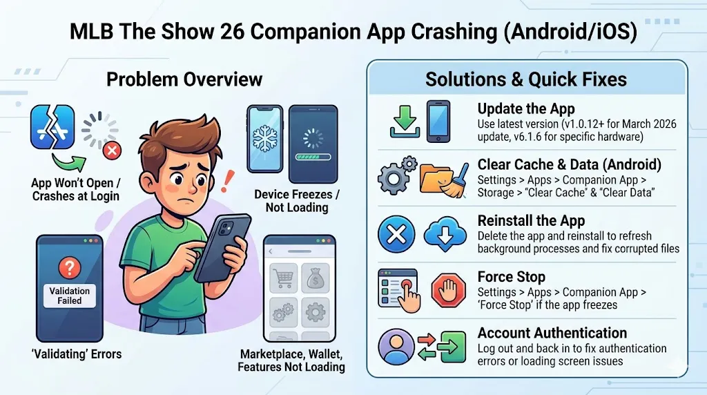 MLB The Show 26 Companion App Crashing (Android/iOS)