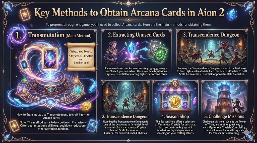 Key Methods to Obtain Arcana Cards in Aion 2 