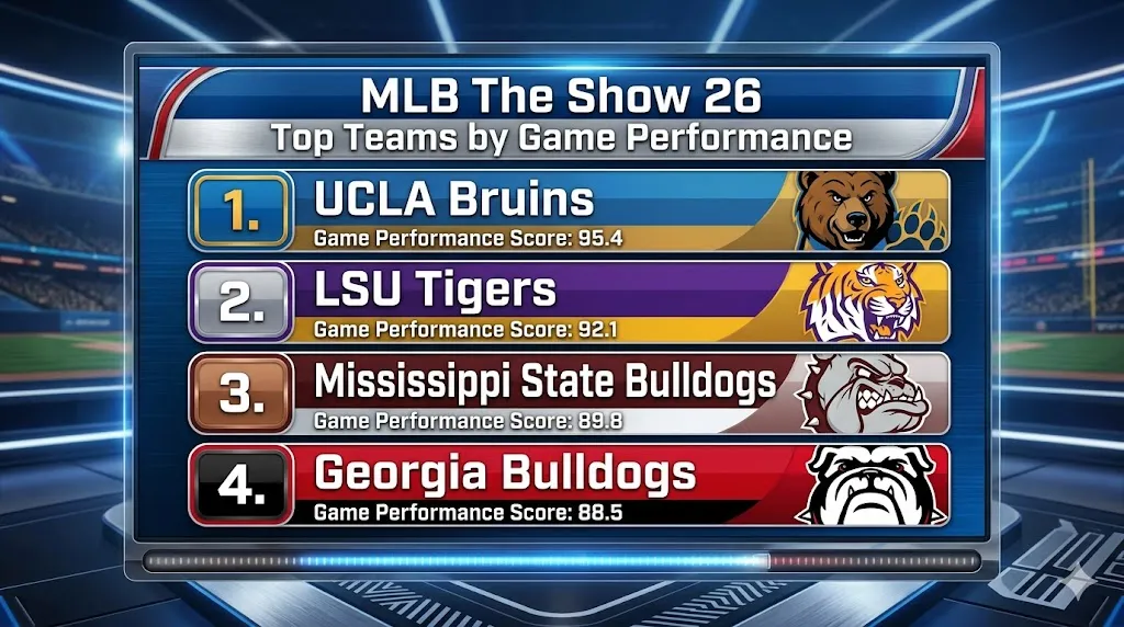 MLB The Show 26 Top Teams by Game Performance