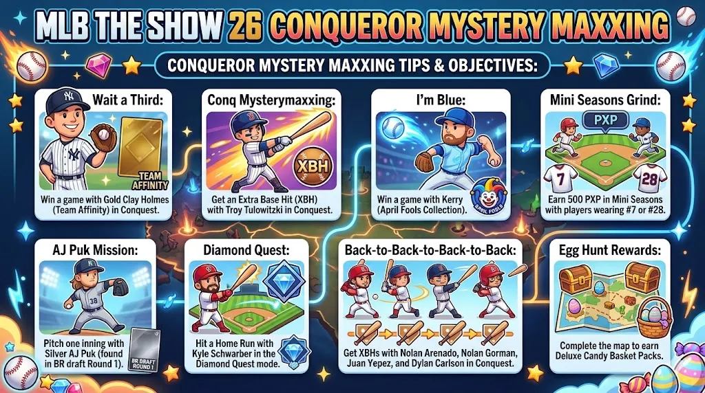 MLB The Show 26 conqueror mystery maxxing