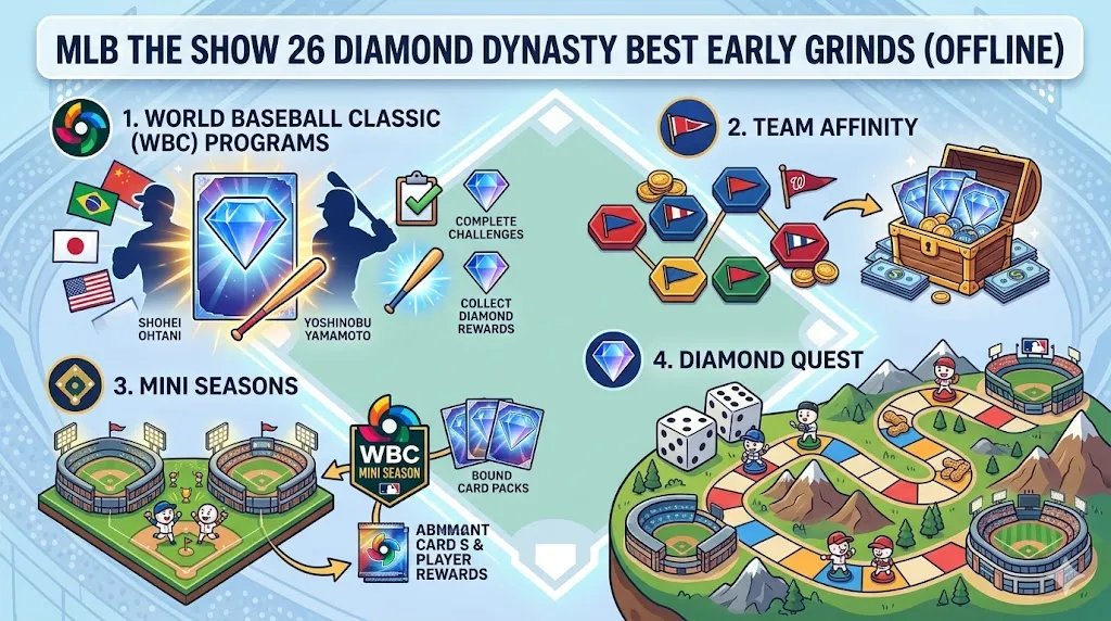 MLB The Show 26 Diamond Dynasty Best Early Grinds (Offline)