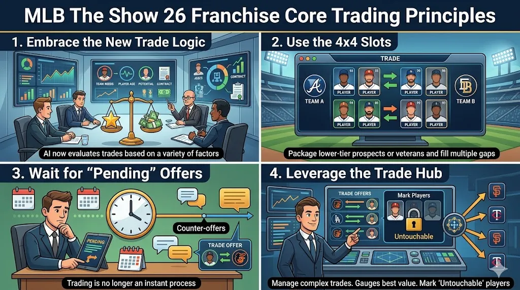MLB The Show 26 Franchise Core Trading Principles
