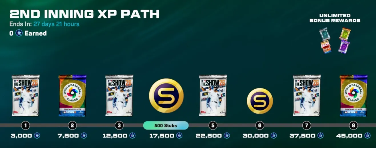MLB The Show 26 The 2nd Inning XP Path