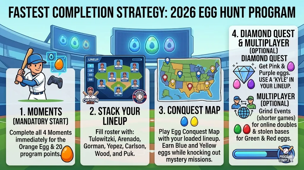MLB The Show 26 Easter Egg Hunt Fastest Completion Strategy