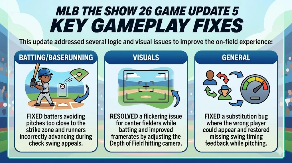 MLB The Show 26 Game Update 5 Key Gameplay Fixes