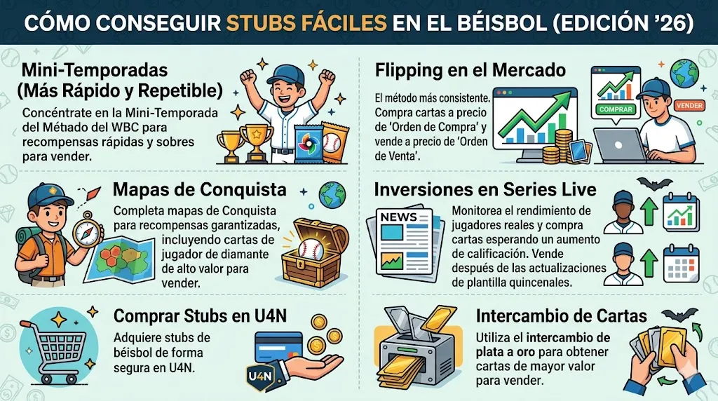 Formas fáciles de ganar stubs en MLB The Show 26 Easy