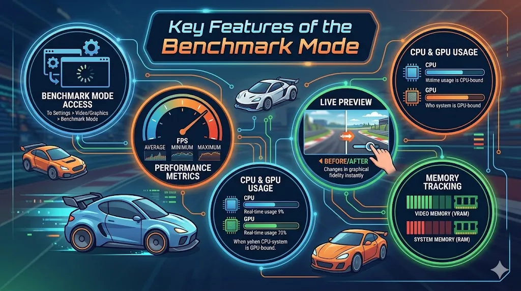 Forza Horizon 6 Key Features of the Benchmark Mode