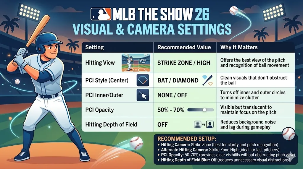 MLB The Show 26 Visual & Camera Settings
