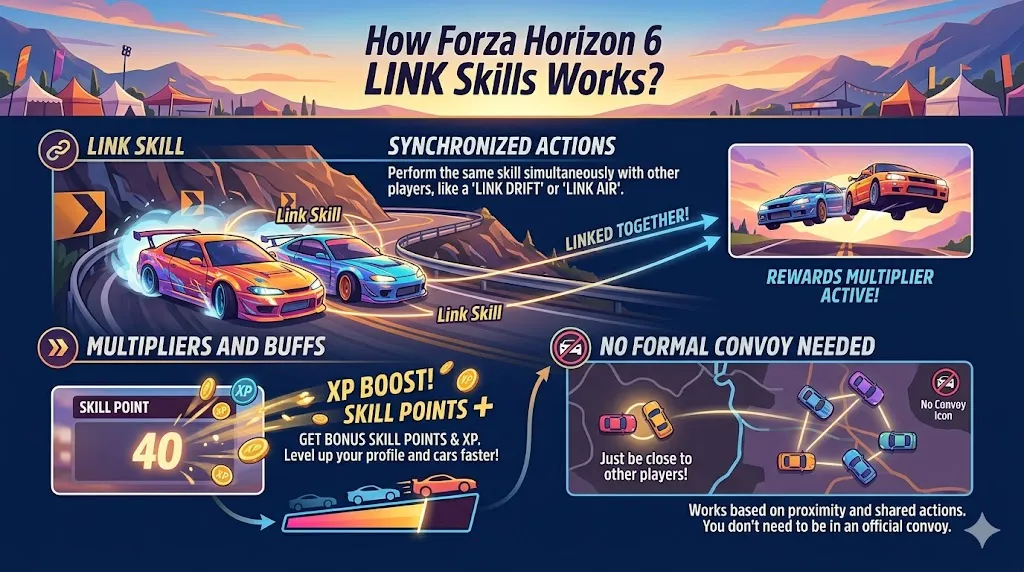 How Forza Horizon 6 LINK Skills Works