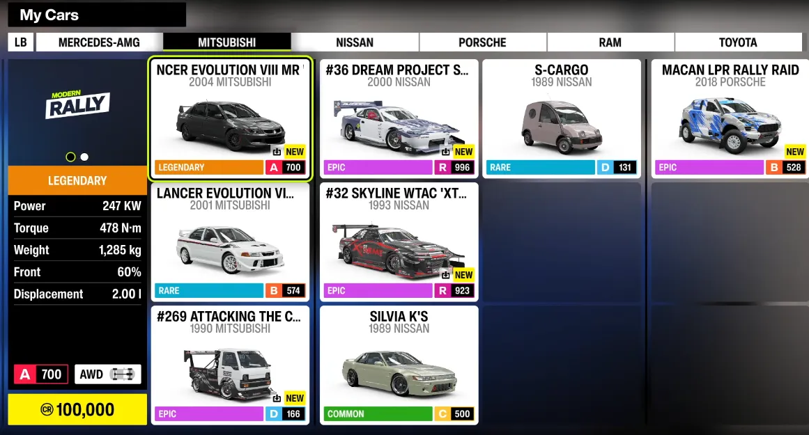 Forza Horizon 6 My Cars