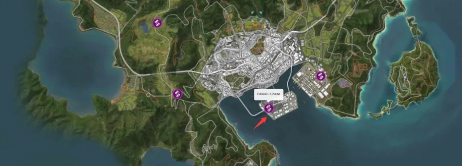FH6 Daikoku Chase Street Racing Event Map Location