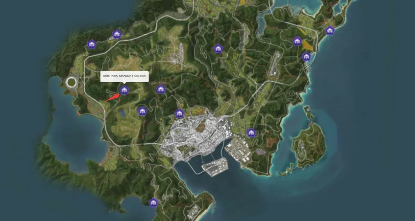 1997 Mitsubishi Montero Evolution Map Location