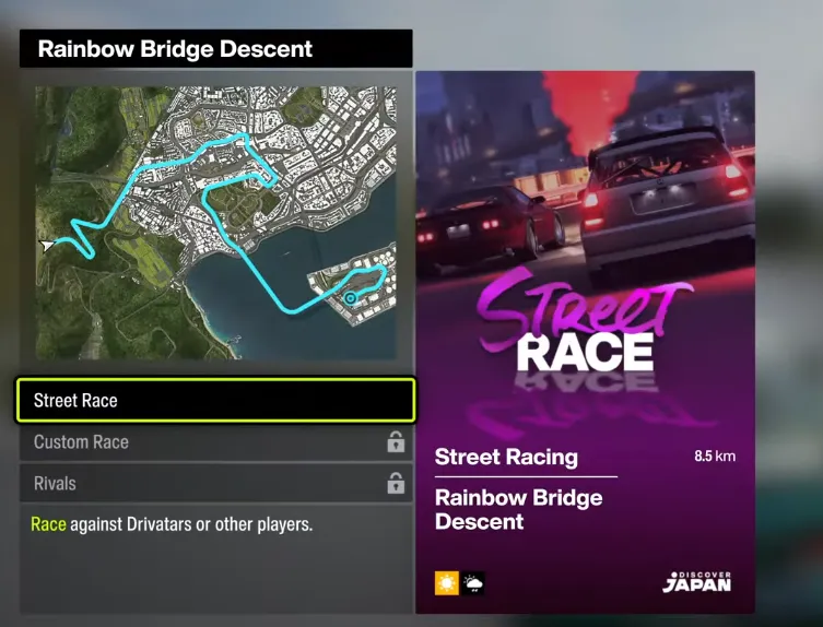 FH6 Rainbow Bridge Descent Street Racing Event