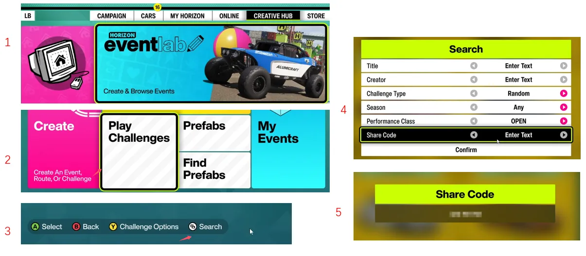 Forza Horizon 6 Use Horizon EventLab Share Codes