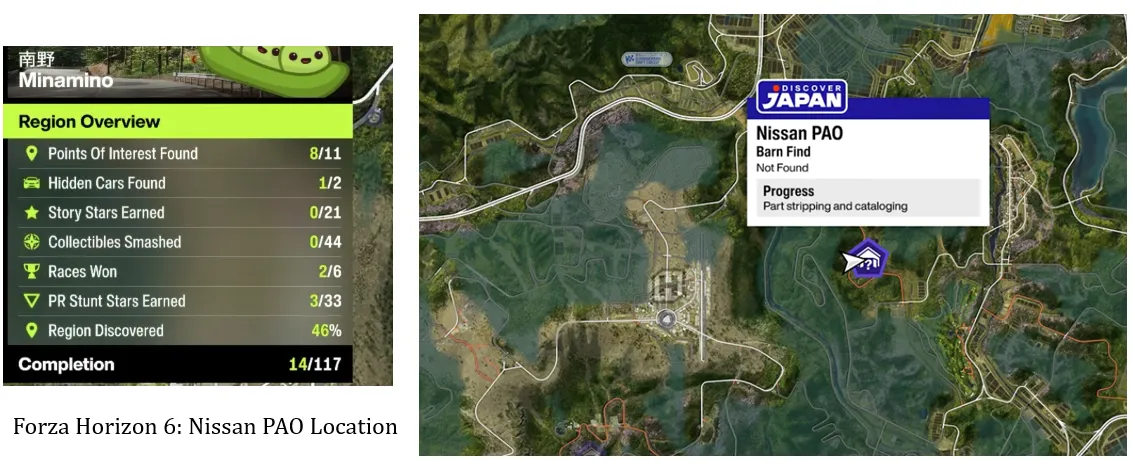 Forza Horizon 6: Nissan PAO Location
