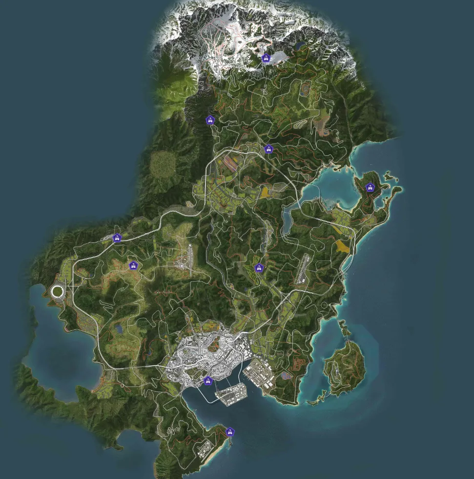 Forza Horizon 6 Treasure Car Locations Map