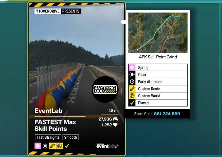Forza Horizon 6 Set Up the Event Lab Map