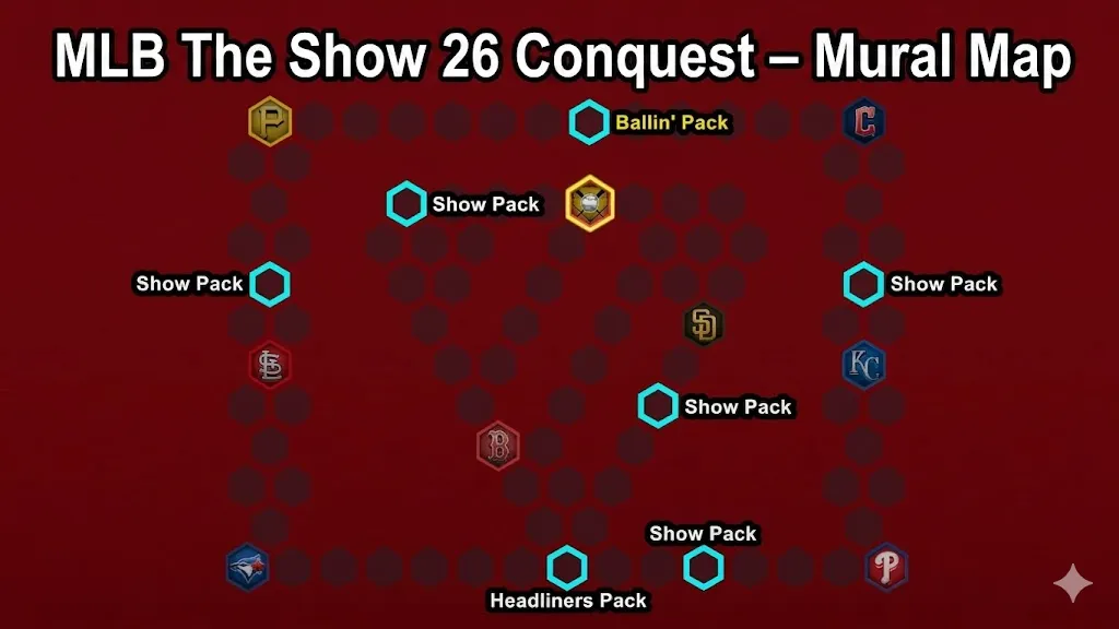 MLB The Show 26 Conquest – Mural Map Rewards