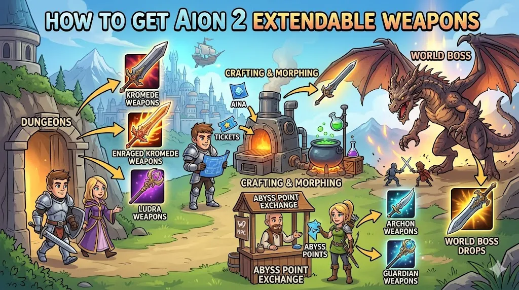 How to Get Aion 2 Extendable Weapons
